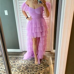 Luxxel Lilac Mesh Gown